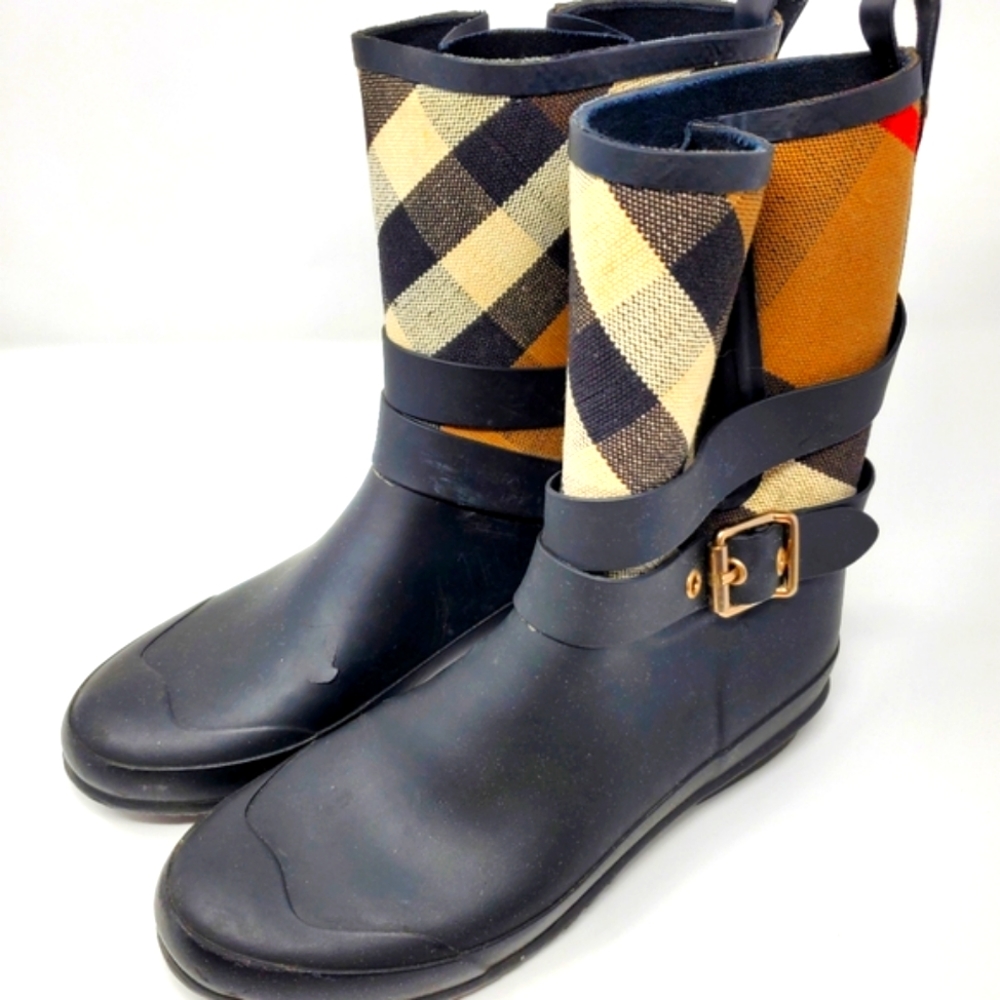 Burberry Holloway Moto Rain Boots